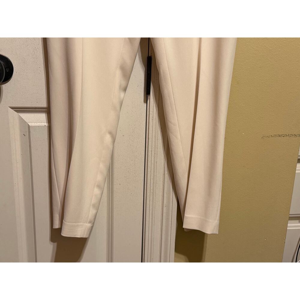 Theory Treeca Admiral Crepe Pants Size 16 Ivory Cream Slim Ankle Trousers - Picture 5 of 11
